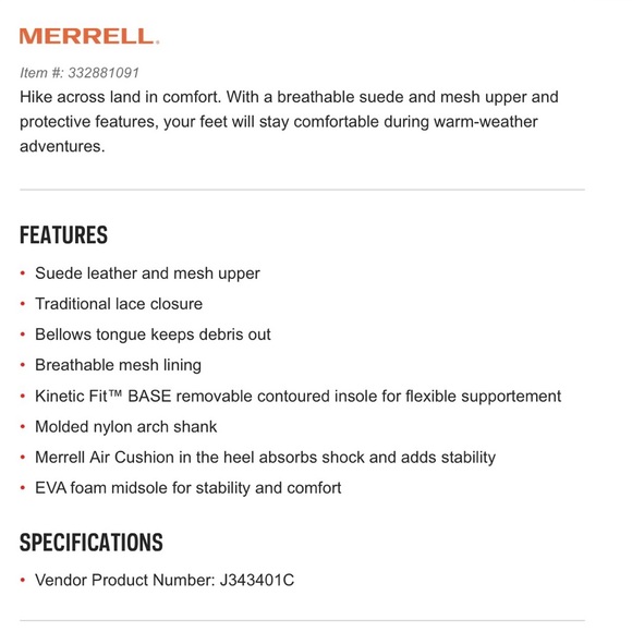 NIB Merrell Crosslander Vent Hiker Sneaker Gray Castle Rock Cayenne - Picture 15 of 16